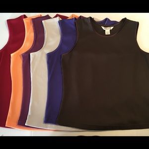 6  PM ALLISON DALEY Sleeveless Ribbed Tank Tops